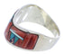 Southwest Sterling Silver Multicolor Inlay Ring Size 7-1/2 JX37801